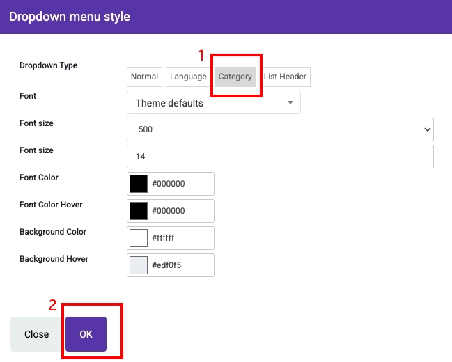Display product categories: Click Category and click OK | supunkan