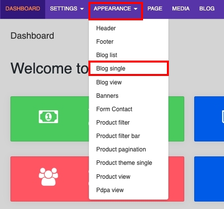 Select blog single post layout – go to Appearance and select Blog Single | supunkan