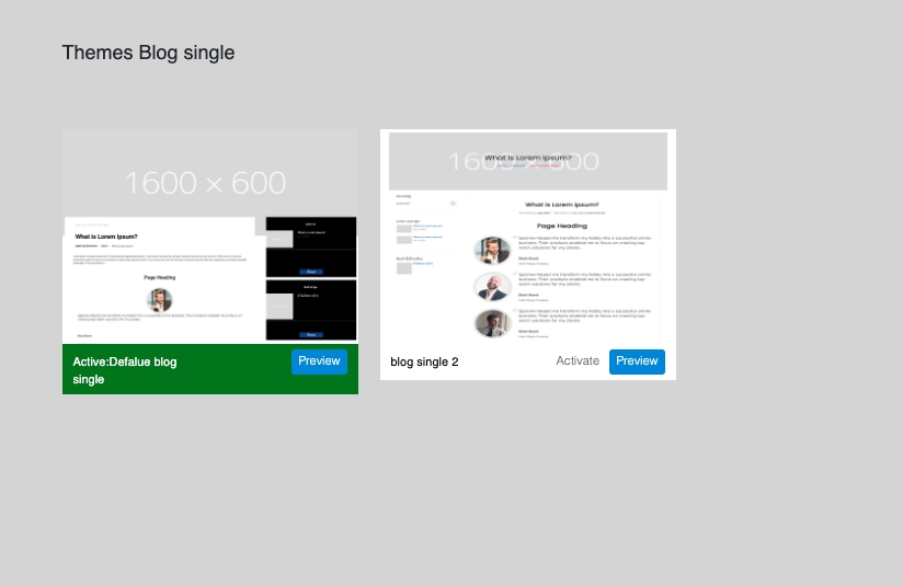 Select the desired blog single post layout and click Activate | supunkan