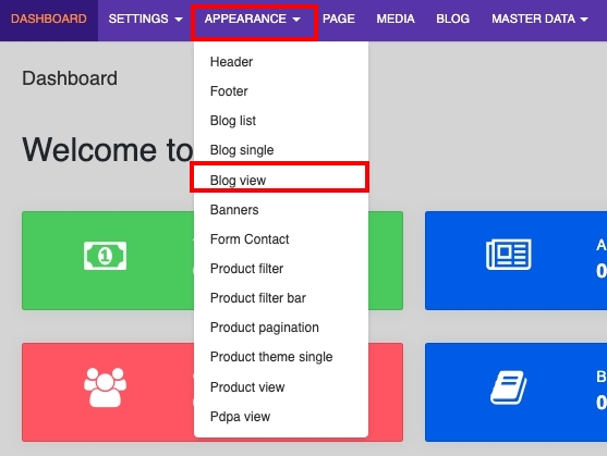 Select blog display style – go to Appearance and select Blog View | supunkan