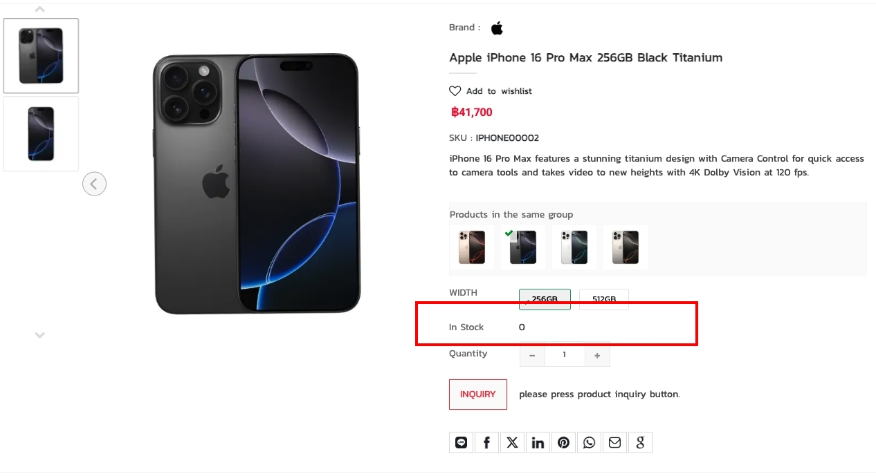 Product In Stock display settings | supunkan