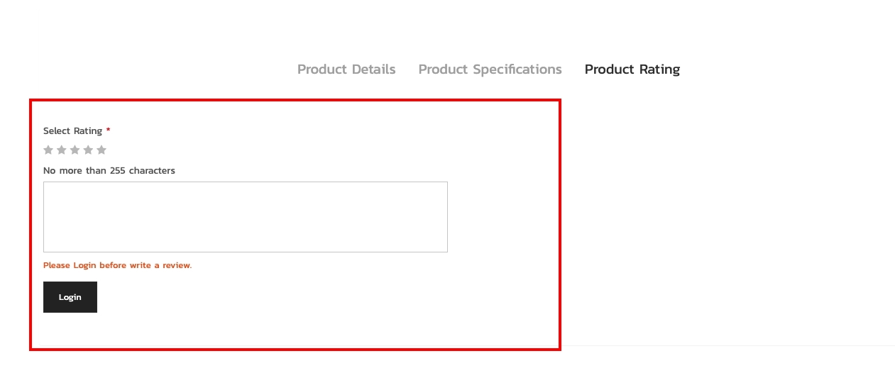 Product rating display settings | supunkan