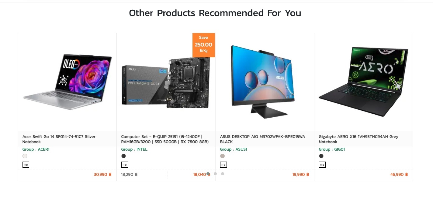 Other recommended products limit settings | supunkan