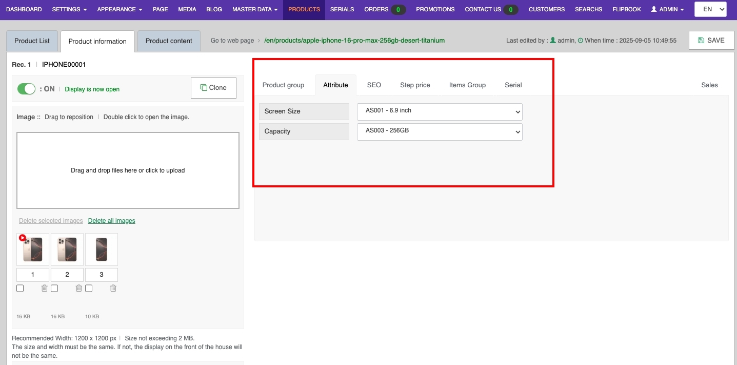 Manage Product Attributes | supunkan