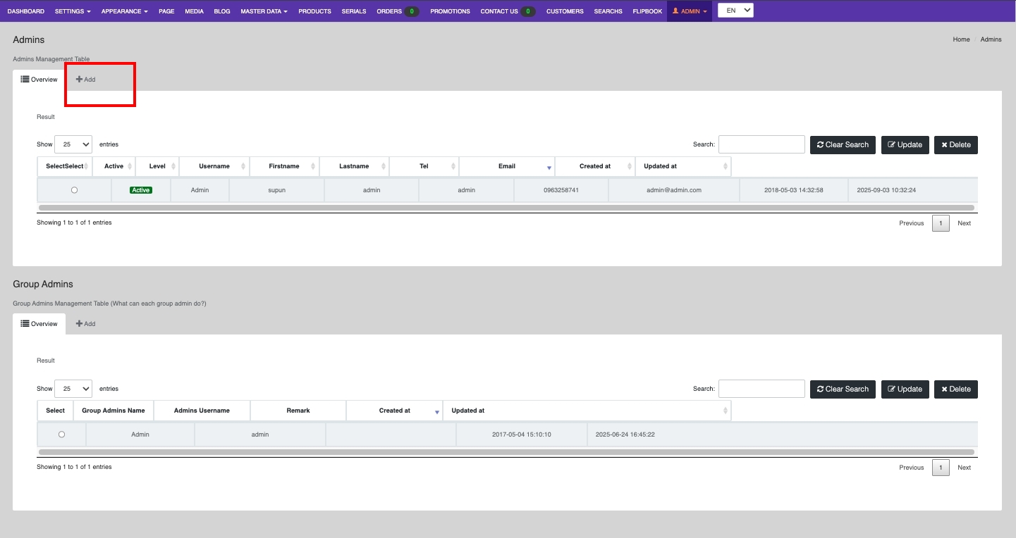 Add Admin | supunkan