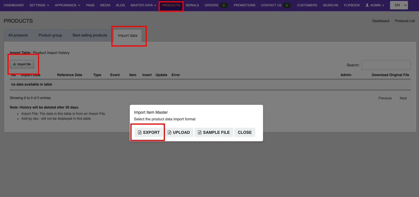 Export Product | supunkan