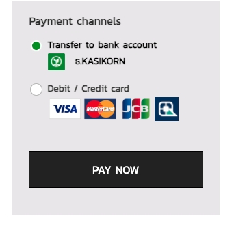 Pay via Stripe Payment or Slip