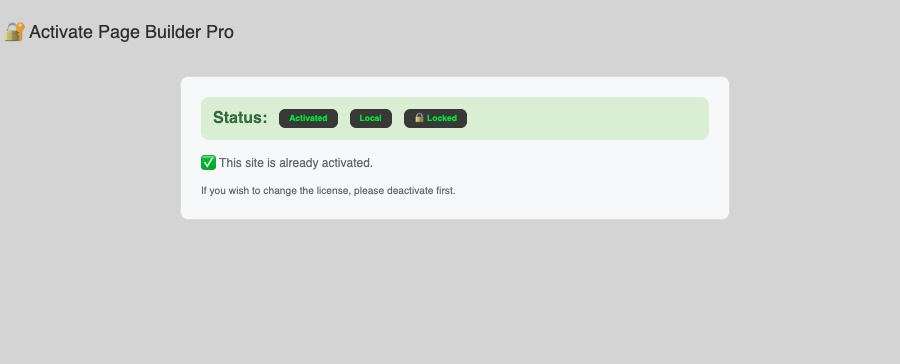 Set the language on your website. This site is already activated. Activate Page Builder Pro | supunkan